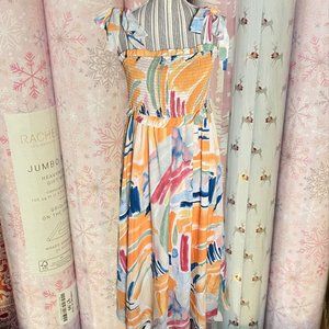 JODIFL size medium multicolor summer sun dress beachy coconut girl preppy